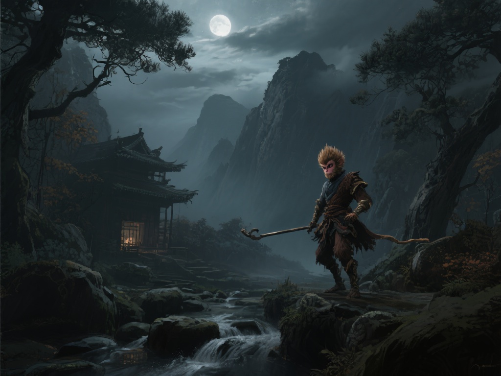 《黑神话:悟空》美术总监杨奇晒三张新图:天色渐稠,不知春秋 从美术设计的角度来看,这种“天色渐稠”的