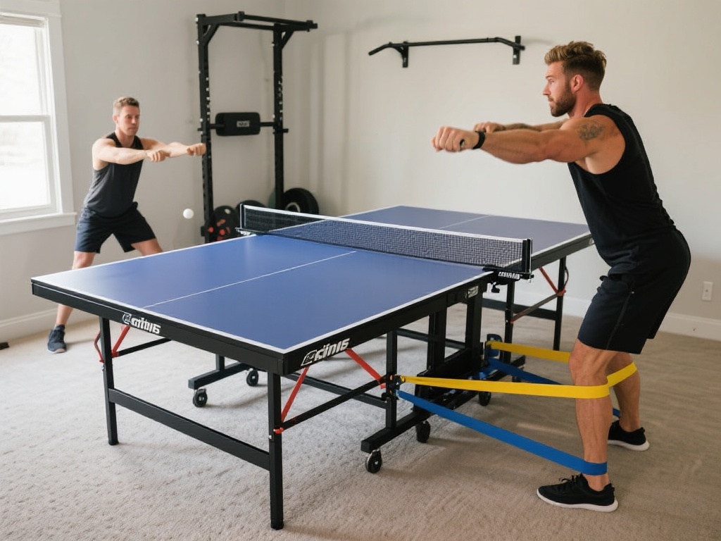 创意无限!国外大神玩转折叠乒乓的多种花样 对于健身爱好者来说,折叠乒乓球桌还能成为